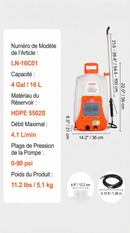 Pulvérisateur Électrique à Dos 16 L