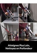 Aspirateur balai Ultenic U16 F – Aspirateur Balai sans Fil – 550W – 45Kpa – Autonomie 60 min – brosse anti-emmêlement – Écran LED – Tube flexible – Gris et Rouge